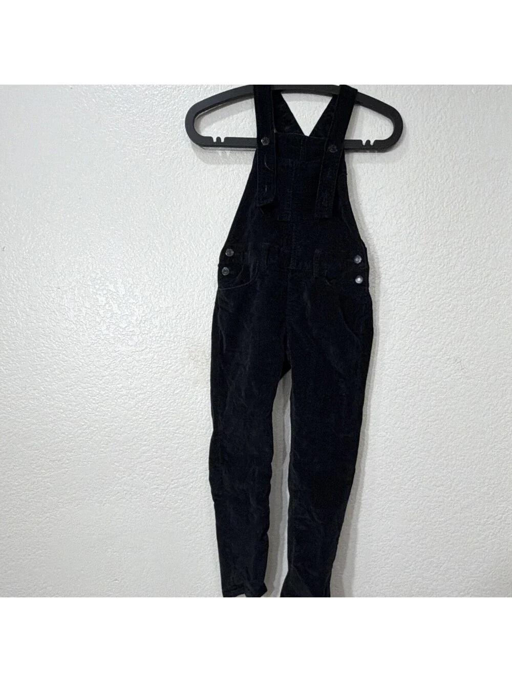 Old Navy Girls Black Denim Overalls Size 8 Adjustable Straps Casual Kids